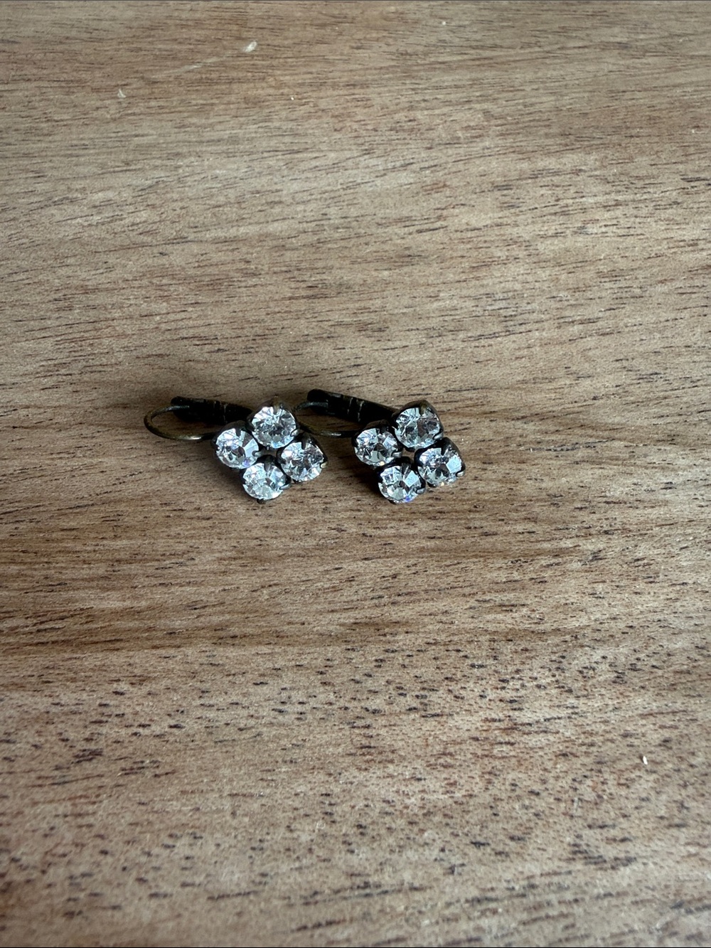 Sabika Clear Crystal Cluster Drop Earrings with Black Setting
